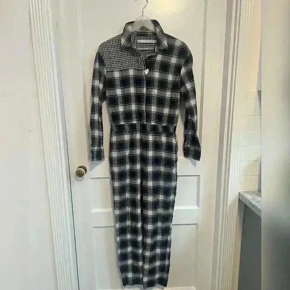 & Other Stories Blue Checkered Jumpsuit NEW - Picture 1 of 5